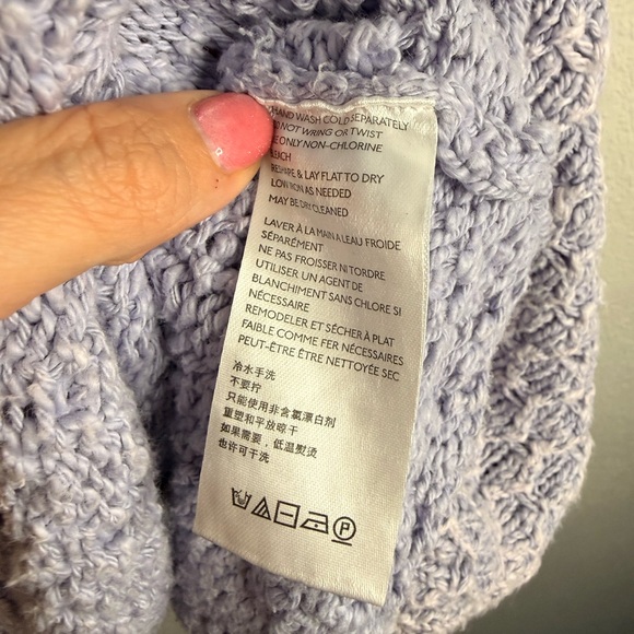 Anthropologie Pilcro Christian V-Neck Cotton Knit Sweater Lavender Size 2x - Picture 5 of 8